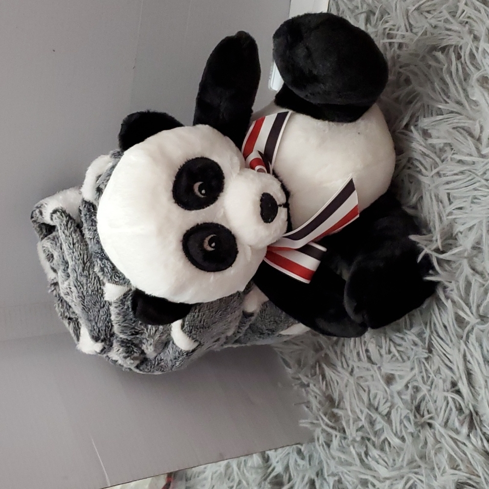 Panda Bear With Baby Blanket